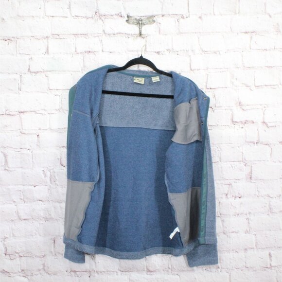 LL Bean Tumbled Sherpa Snap Front Polyester Blend Sweater Gray Green Large - Picture 8 of 12